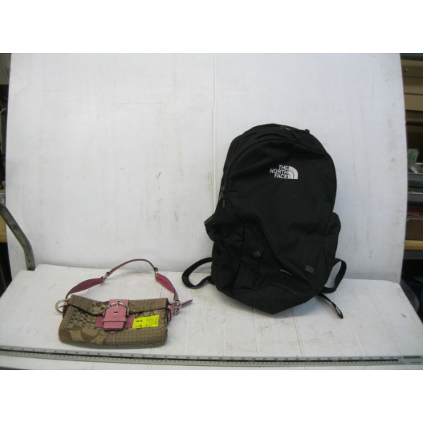 COACH PURSE & A NORTH FACE BACKPACK