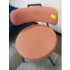 Image 2 : PINKISH/RED METAL FRAMED ROUND SEAT UPHOLSTERED CHAIR
