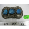 Image 1 : SILVER & TURQUOISE BELT BUCKLE