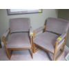 Image 1 : PAIR OF OAK FRAMED UPHOLSTERED CHAIRS
