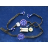 Image 1 : 2 BEADED & LEATHER STRAPS W/TASSLES & PAIR OF SM. BEADED MOCCASINS
