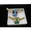 Image 1 : 2 HARVEY ERA NAVAJO BEADED BONE SCARF SLIDES