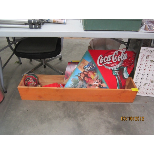 COCA COLA ITEMS - TIN TRUCK, SIGNS, ETC.