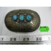 Image 1 : SILVER & TURQUOISE BELT BUCKLE