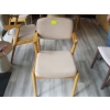 Image 1 : WOOD FRAMED LIGHT UPHOLSTERED ARMCHAIR
