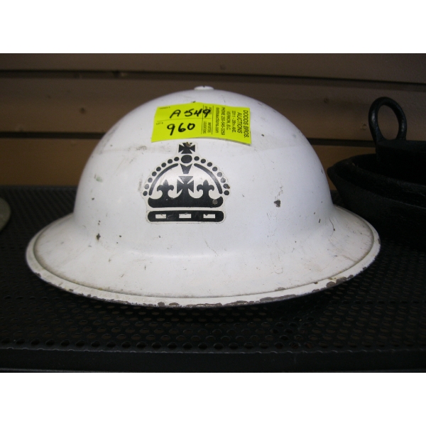 WHITE METAL COLLECTABLE HELMET