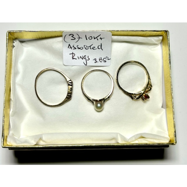 3 - 10KT RINGS, 3.8G