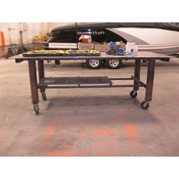 4X8 HEAVY DUTY WELDING TABLE ON CASTORS