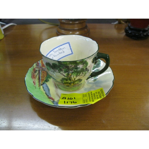 ROYAL DOULTON HANDPAINTED TEACUP & SAUCER