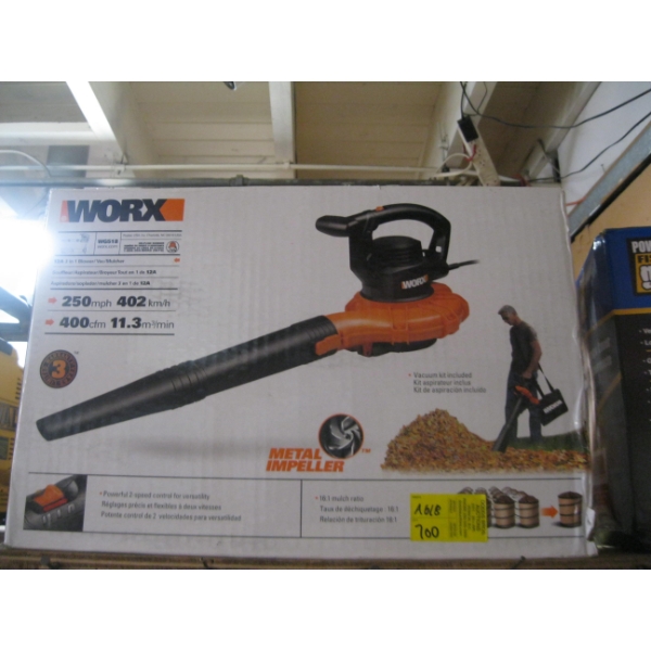 WORX CORDED ELECTRIC BLOWER VACUUM