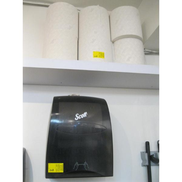 PAPER TOWEL DISPENSER & 6 ROLLS OF PAPER TOWELS