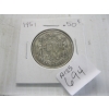 Image 1 : 1951 CDN 50 CENT PIECE