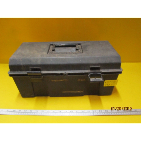 BLACK PLASTIC TOOLBOX W/MISC. TOOLS