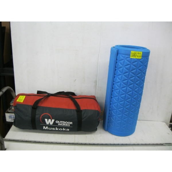 OUTDOOR WORLD TENT & A FOAM GROUND PAD