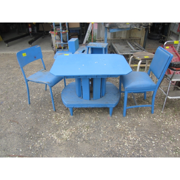 BLUE TABLE & 2 CHAIRS
