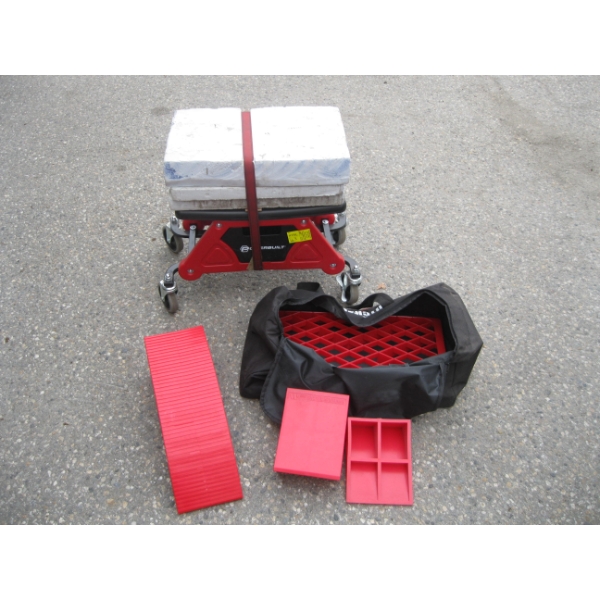 POWERBUILT ROLLING STOOL & A SET OF RAMPS OR WHEEL CHOCKS?