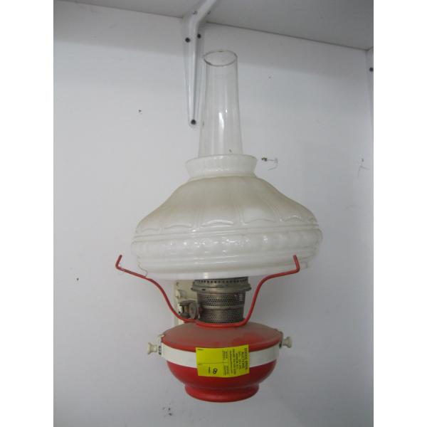 WALL MOUNT CABOOSE OIL LANTERN W/SHADE & WALL MOUNT HOLDER