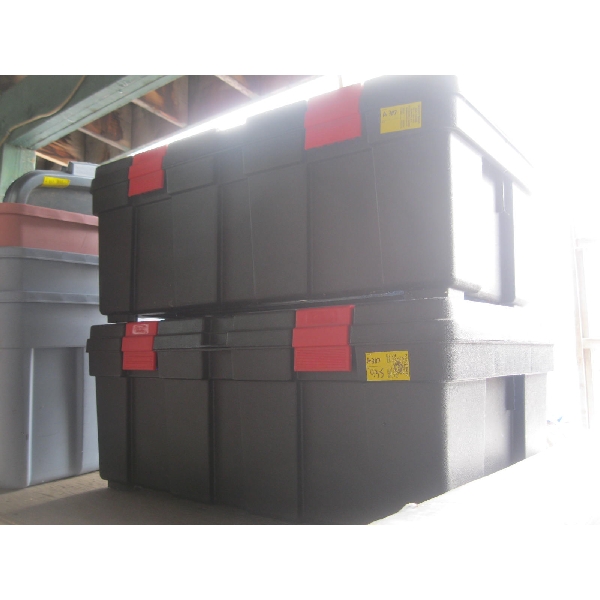 2 PLASTIC STORAGE BOXES