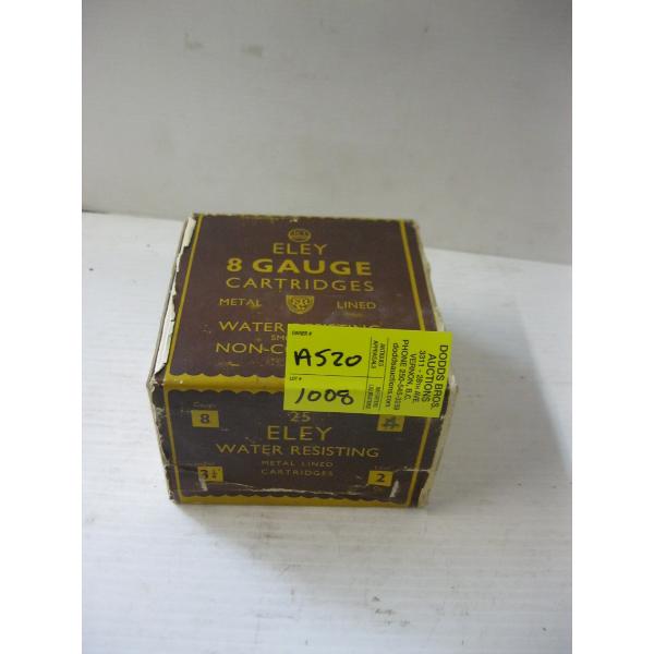 BOX OF 25 ELEY 8GA SHOTGUN SHELLS