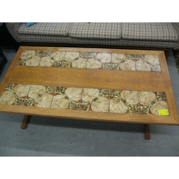 TEAK & TILE TOP MCM COFFEE TABLE