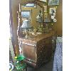 Image 1 : 5 DRAWER ANTIQUE MIRRORED DRESSER W/FIGURED WALNUT WOOD