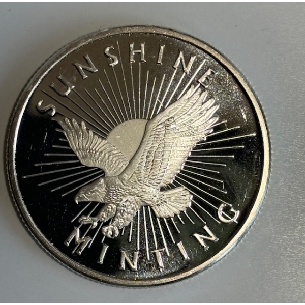 SUNSHINE MINTING 1 OZ .999 SILVER ROUND (TAX EXEMPT)