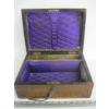 Image 2 : DECORATIVE ANTIQUE BURL WOOD LINED BOX W/KEY