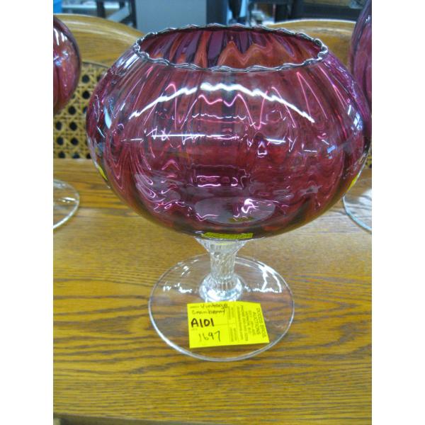 VINTAGE CRANBERRY GLASS VASE