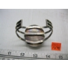 Image 3 : SILVER NAVAJO BRACELET W/PAINTED STONE