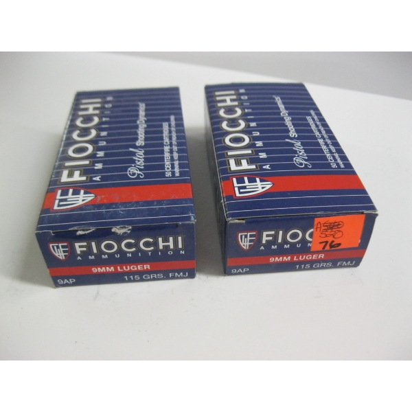 FIOCCHI 9MM LUGER 155GRS FMJ|2X50 BOXES