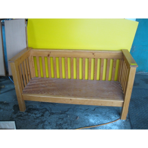 WOOD FRAMED SETTEE