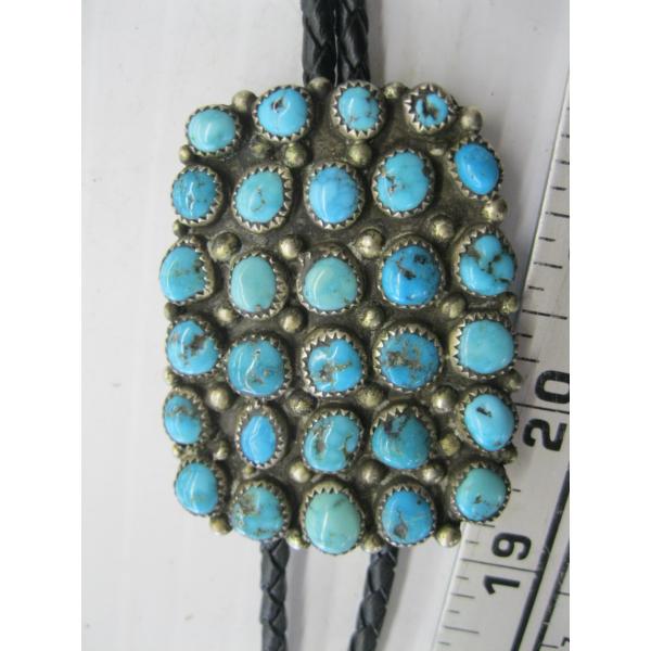 TURQUOISE & SILVER NAVAJO BOLO TIE