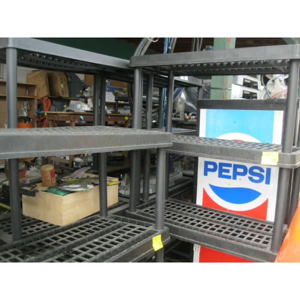 2 PLASTIC SHELF UNITS