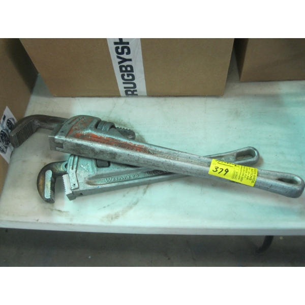2 ALUMINUM PIPE WRENCHES