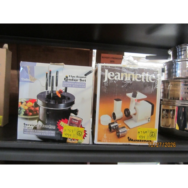 SM. MOUILINEX FOOD PROCESSOR GRINDER & A FONDUE SET