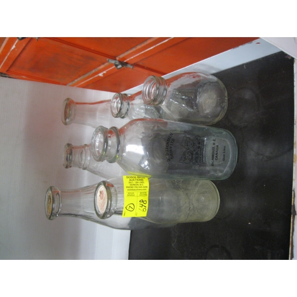 7 VARIOUS MILK BOTTLES