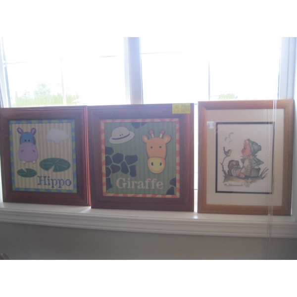 2 FRAMED PICTURES & PETIT POINT PICTURE