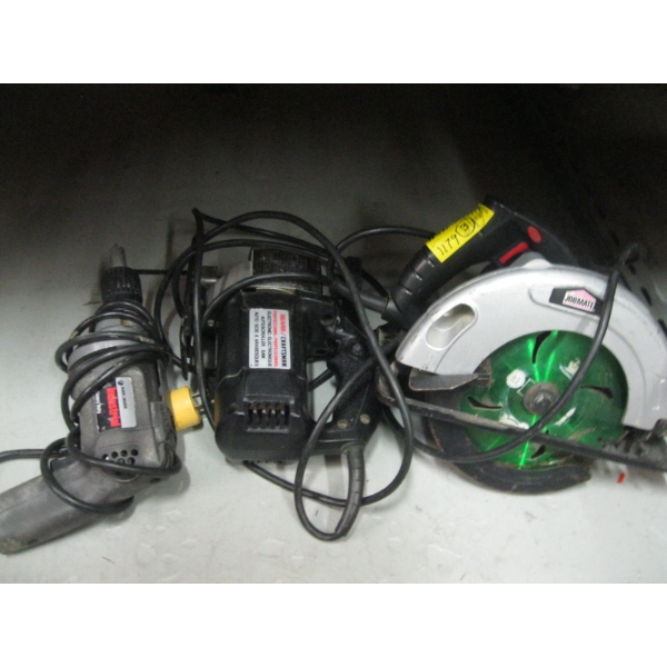 SEARS CRAFTSMAN SCROLLING JIGSAW, BLACK & DECKER DRYWALL GUN & JOBMATE CIRCULAR SAW