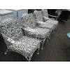 Image 1 : SET OF 4 WROUGHT IRON PATIO CHAIRS W/CUSHIONS