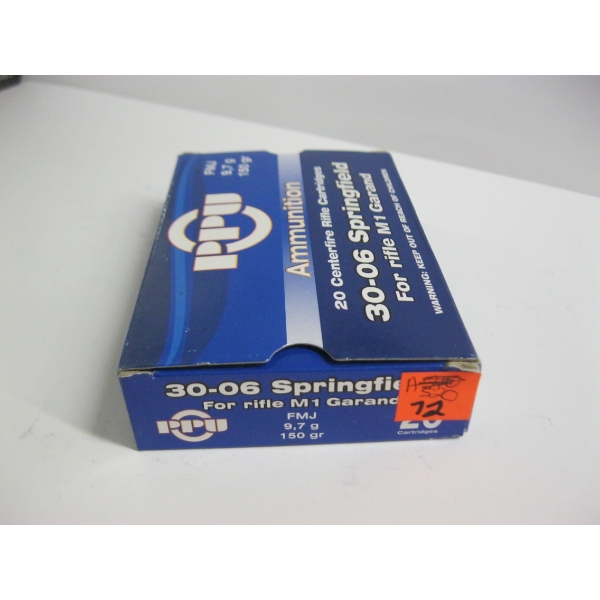 PPU 30-06 SPRG 9.7GR 150GRS FMJ|1X20 CENTERFIRE RIFLE CARTRIDGES