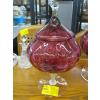 Image 1 : VINTAGE CRANBERRY GLASS LIDDED DISH