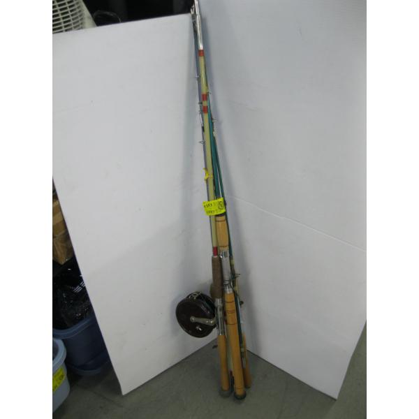 BUNDLE OF 3 FISHING RODS & 2 REELS
