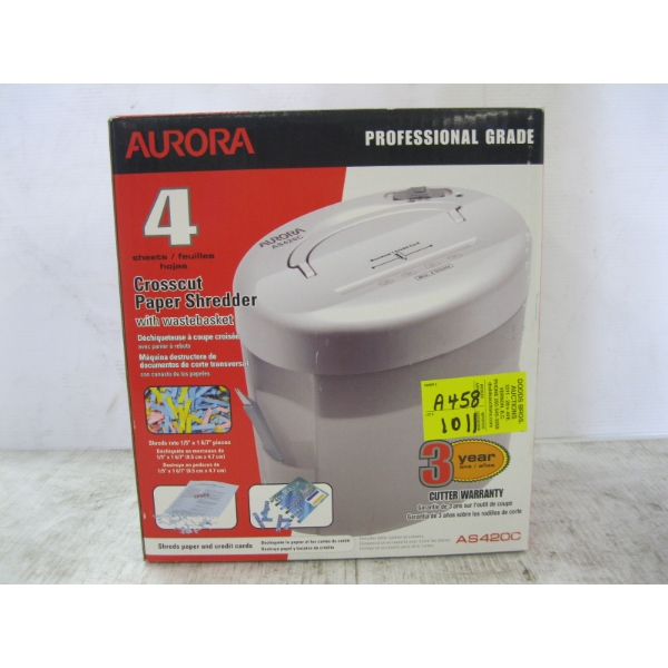 AURORA PROFESSIONAL CROSSCUT PAPER SHREDDER IN BOX