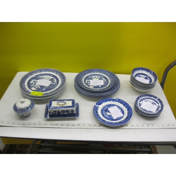 JOHNSON BROS. ENGLISH WILLOW PATTERN DISHWARE