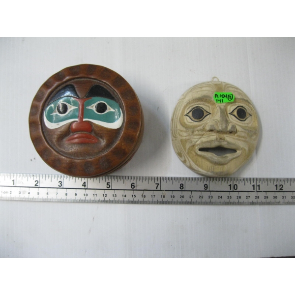 MINI CARVED MASK & LIDDED DISH BY PEARLITE