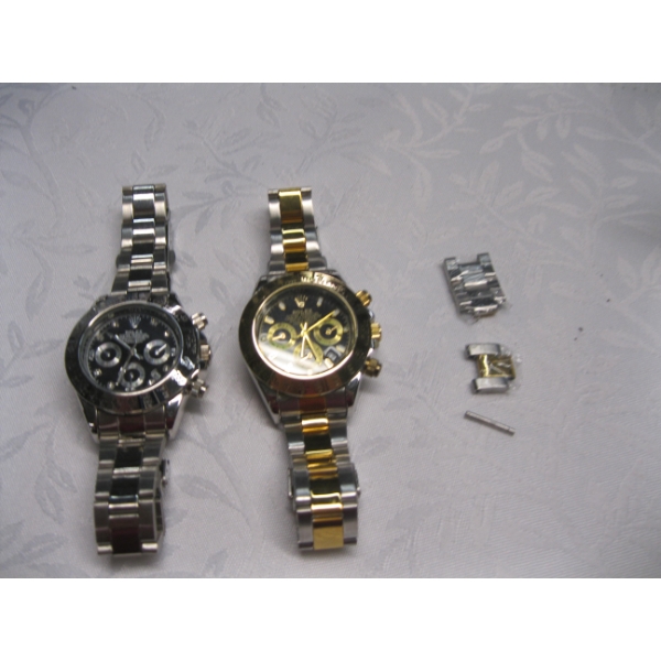 2 FAUX ROLEX WATCHES - WORKING CONDITION UNKNOWN