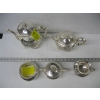 Image 2 : 5 PIECE SET OF EARLY FRIEDMAN SILVER CO. HAND CHASED COFFEE/TEA POTS, CREAM, SUGAR & SLOP BOWL