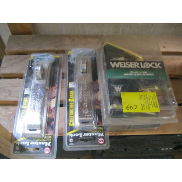 NEW WEISER PASSAGE SET & 2 MASTERLOCK LATCHES