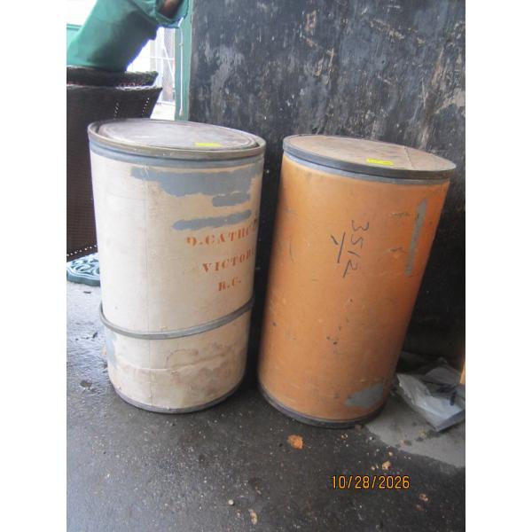 2 CARDBOARD BARRELS