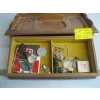 Image 3 : WOODEN BOX W/ASST. BADGES & PINS